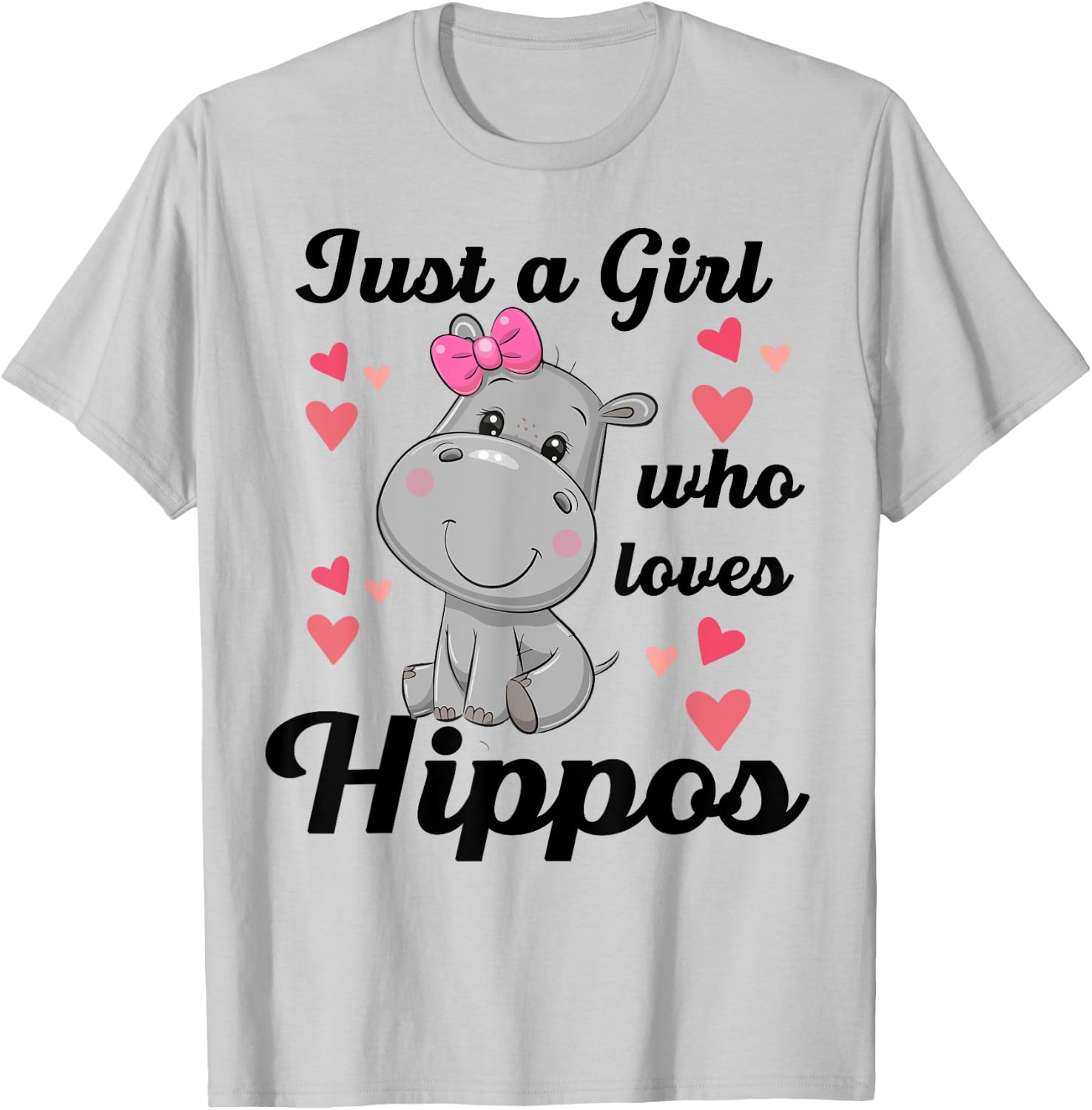 Cute Hippo-Shirt Just A Girl Who Loves Hippo Kids Toddler T-Shirt - T-Shirt | Ash