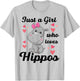Cute Hippo-Shirt Just A Girl Who Loves Hippo Kids Toddler T-Shirt - T-Shirt | Ash