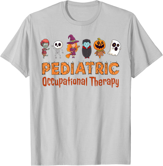 Pediatric Occupational Therapy OT Therapist Peds Halloween T-Shirt - T-Shirt | Ash