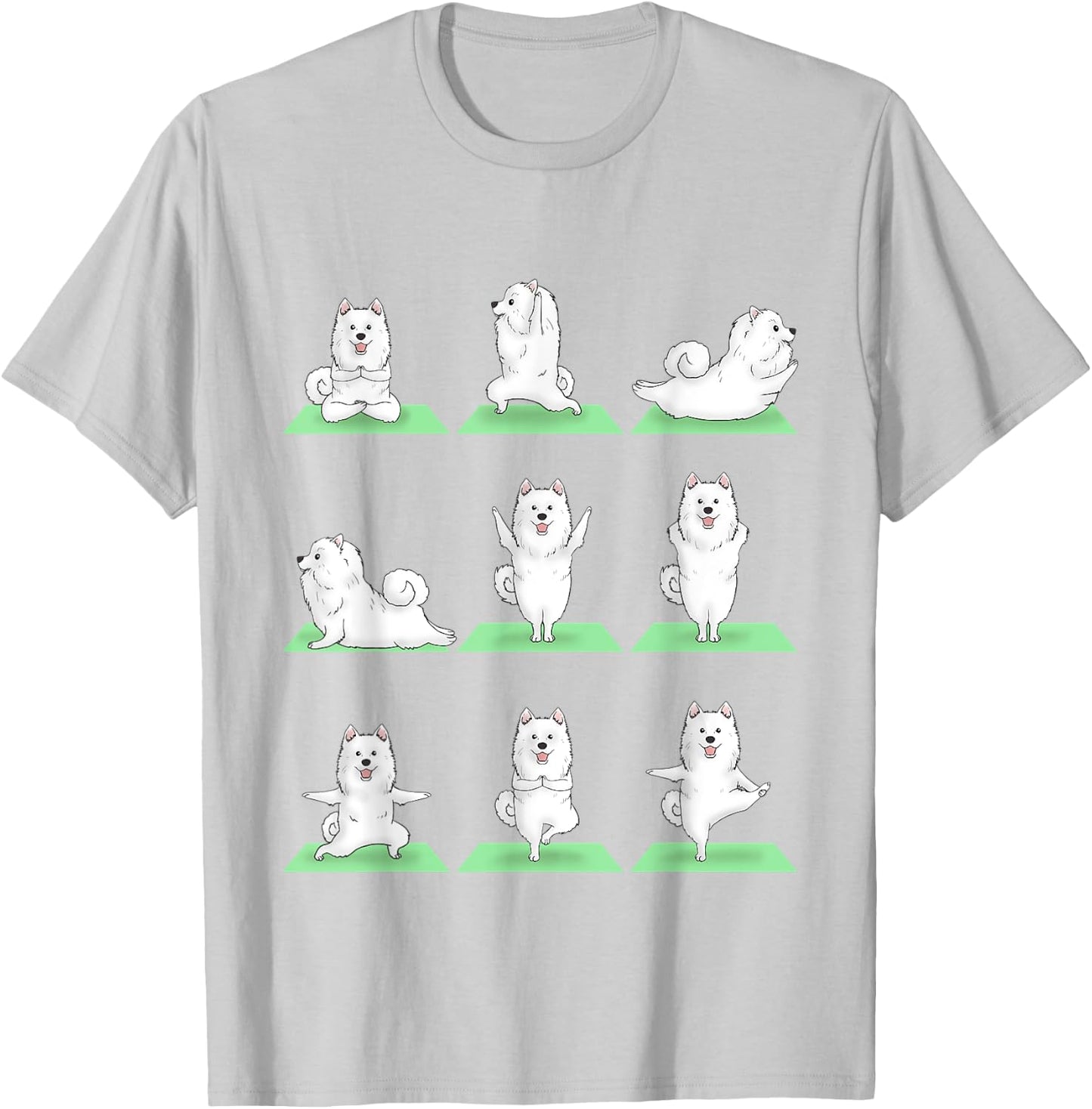 Samoyed Dog Yoga Pose Zen Workout Exercise Yogi Cute Funny T-Shirt - T-Shirt | Ash