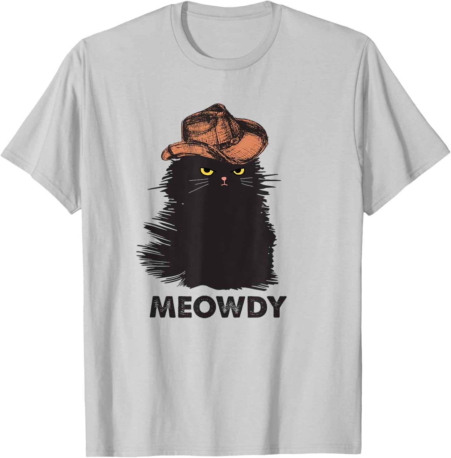 Meowdy Black cat shirts for girls, Meow and Howdy Meow Cat T-Shirt - T-Shirt | Ash