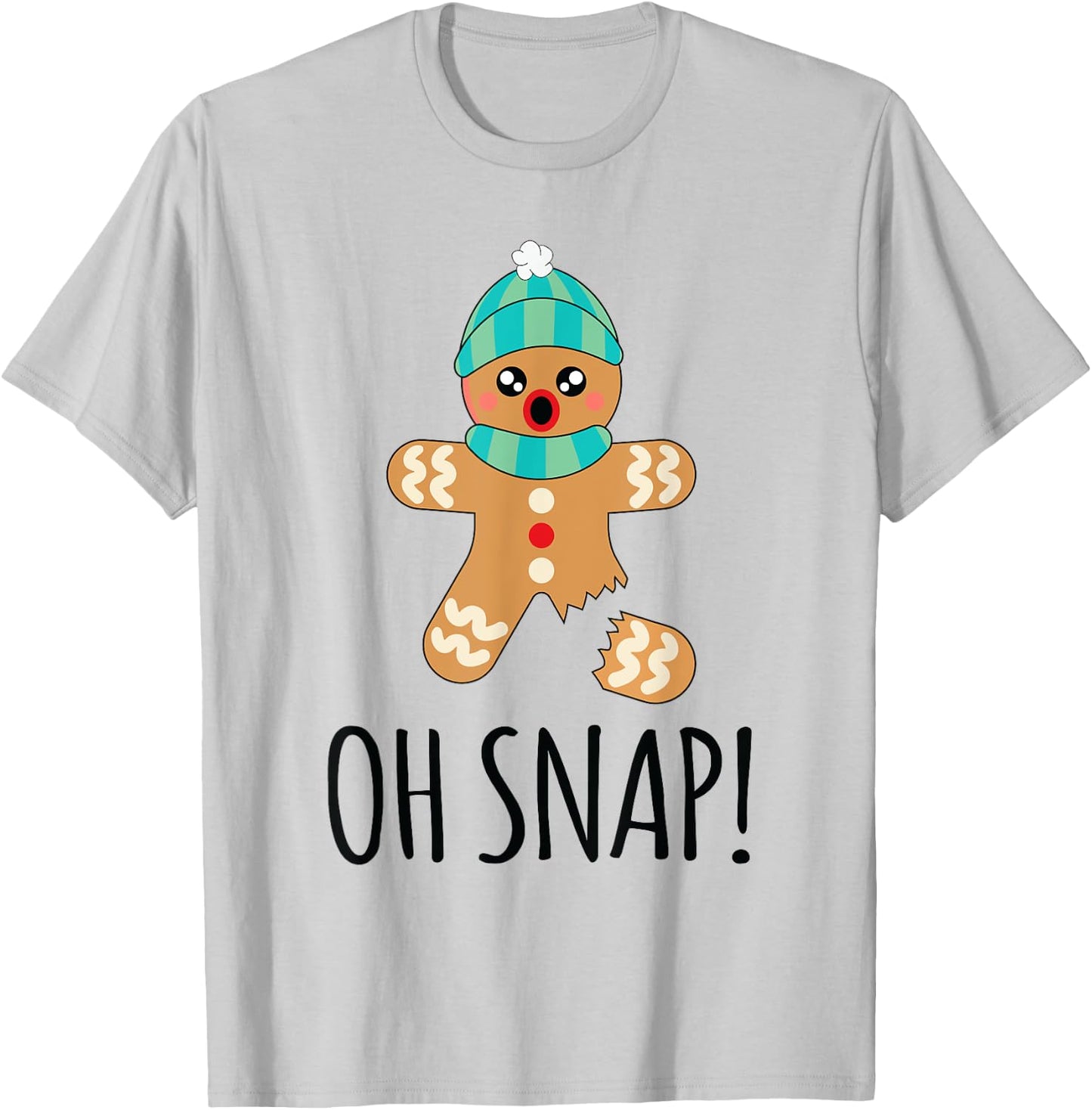 Oh Snap Shirt Women Men Kids Funny Gingerbread Man Christmas T-Shirt - T-Shirt | Ash