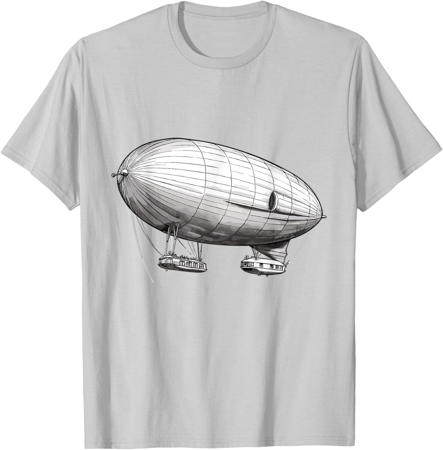 Retro Zeppelin 70s 80s Dirigible Airship Zepelin Zepplin T-Shirt - T-Shirt | Ash