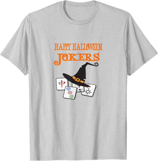 Funny Mahjong Happy Halloween Jokers Tile Game T-Shirt - T-Shirt | Ash