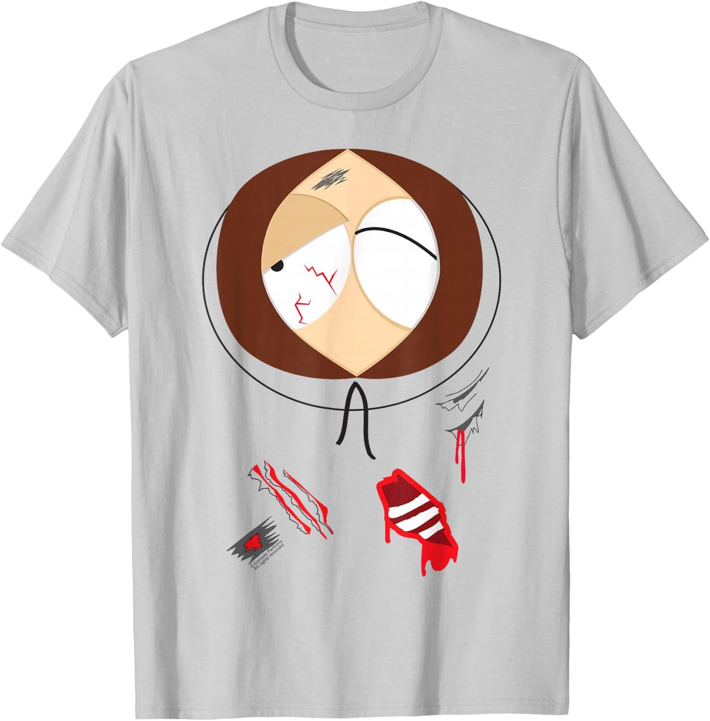 South Park Kenny Injured Face T-Shirt - T-Shirt | Ash