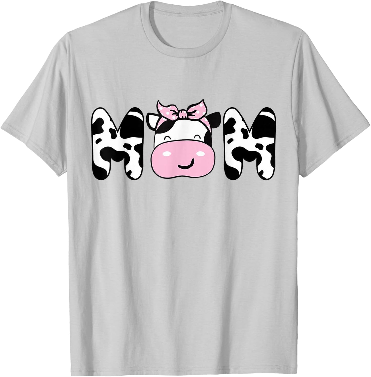 Mom of The Birthday Girl Funny Cow Mom Mama Bday Matching T-Shirt - T-Shirt | Ash