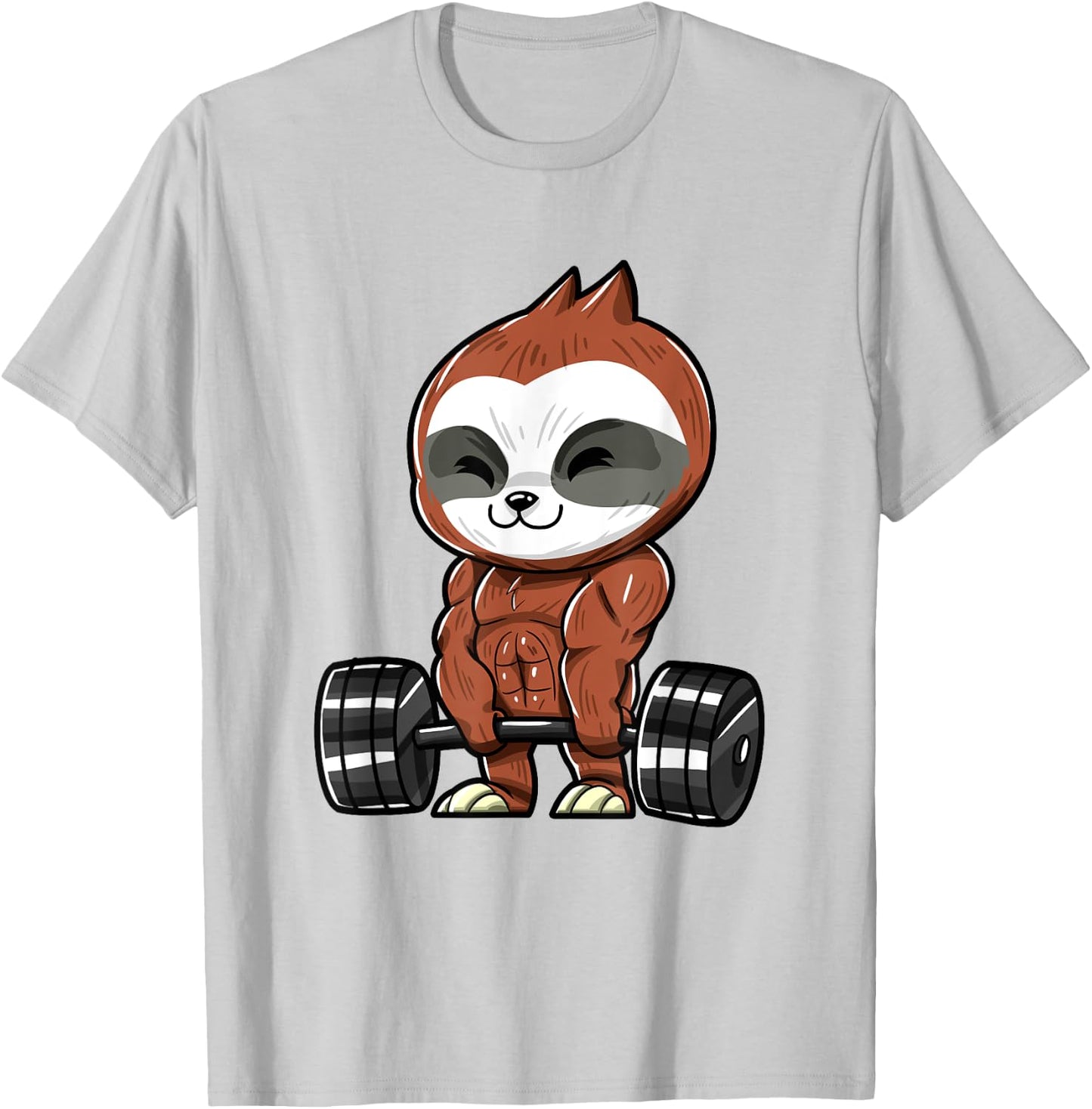 Funny Workout Gym Sloth Fitness Bodybuilding T-Shirt - T-Shirt | Ash