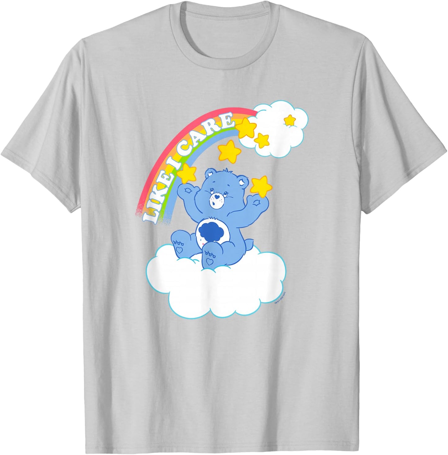 Care Bears Grumpy Bear Like I Care Sassy Rainbow Portrait T-Shirt - T-Shirt | Ash