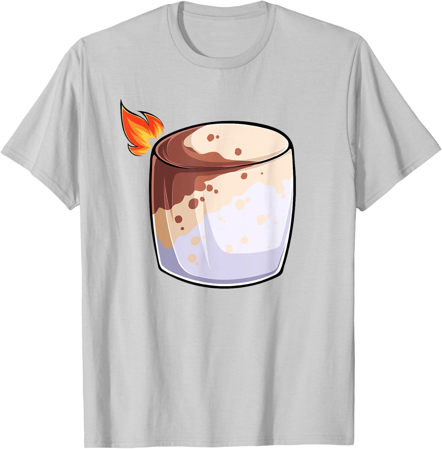 Burning Marshmallow S'mores Costume Group Camping T-Shirt - T-Shirt | Ash