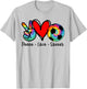 Peace Love Soccer Tie Dye Design Women Teen Girls Toddler T-Shirt - T-Shirt | Ash