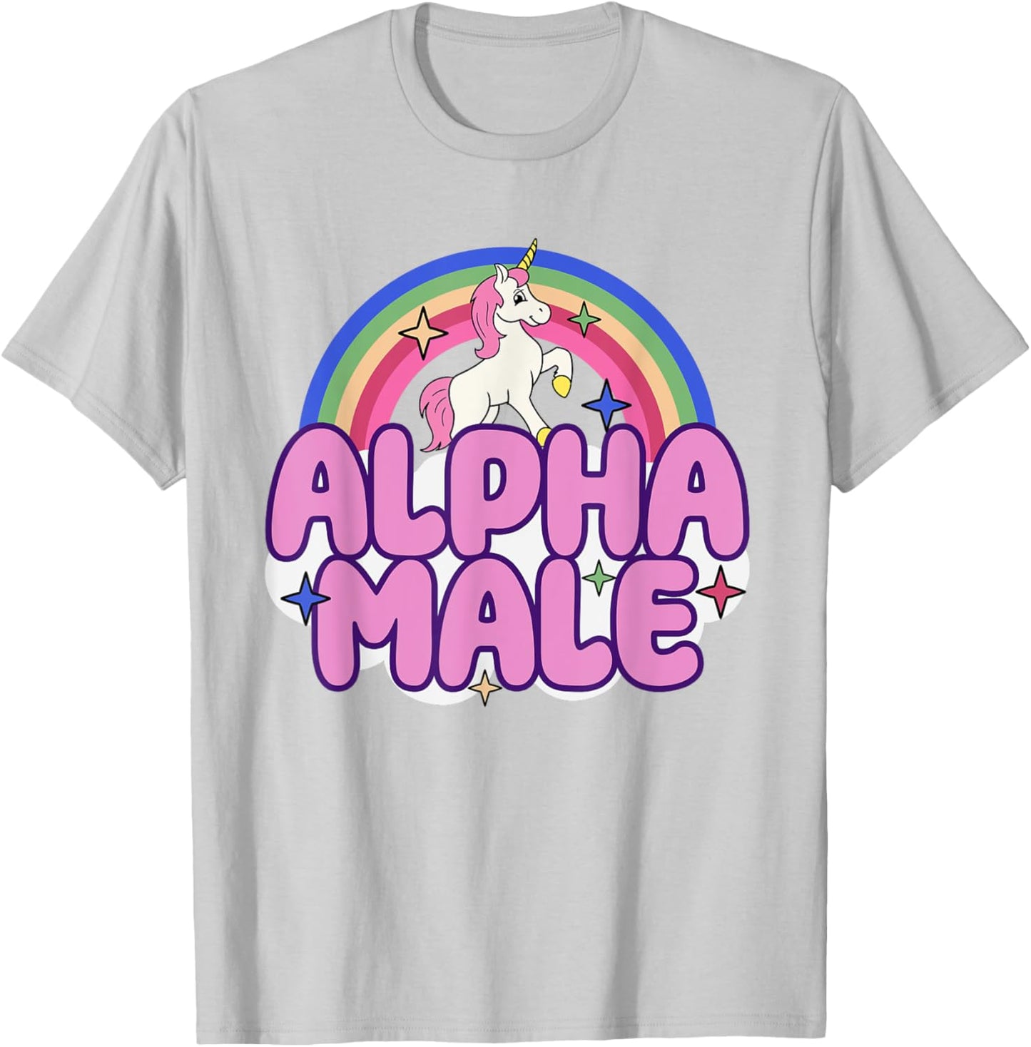 Ironic Alpha Male Unicorn Funny Sarcastic Hilarious Meme T-Shirt - T-Shirt | Ash