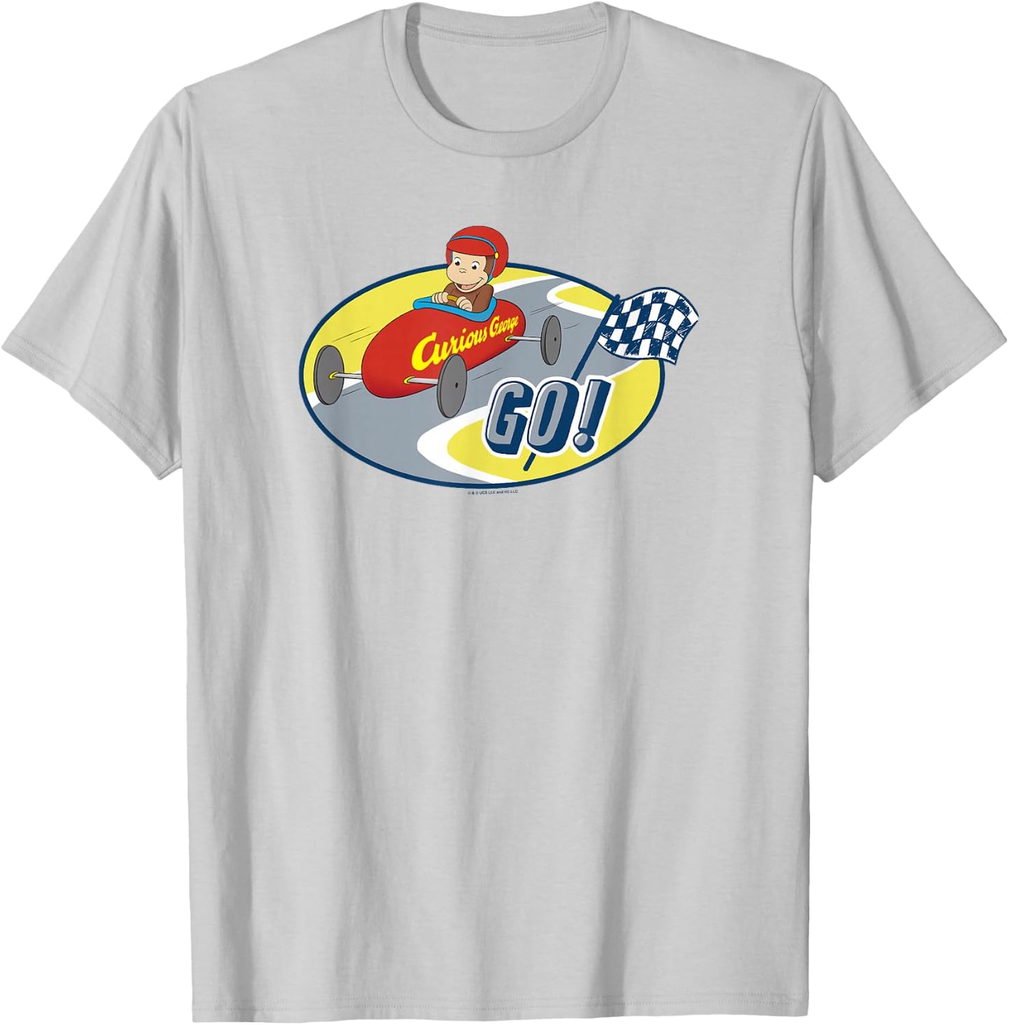 Curious George Go-Kart Racing George T-Shirt - T-Shirt | Ash