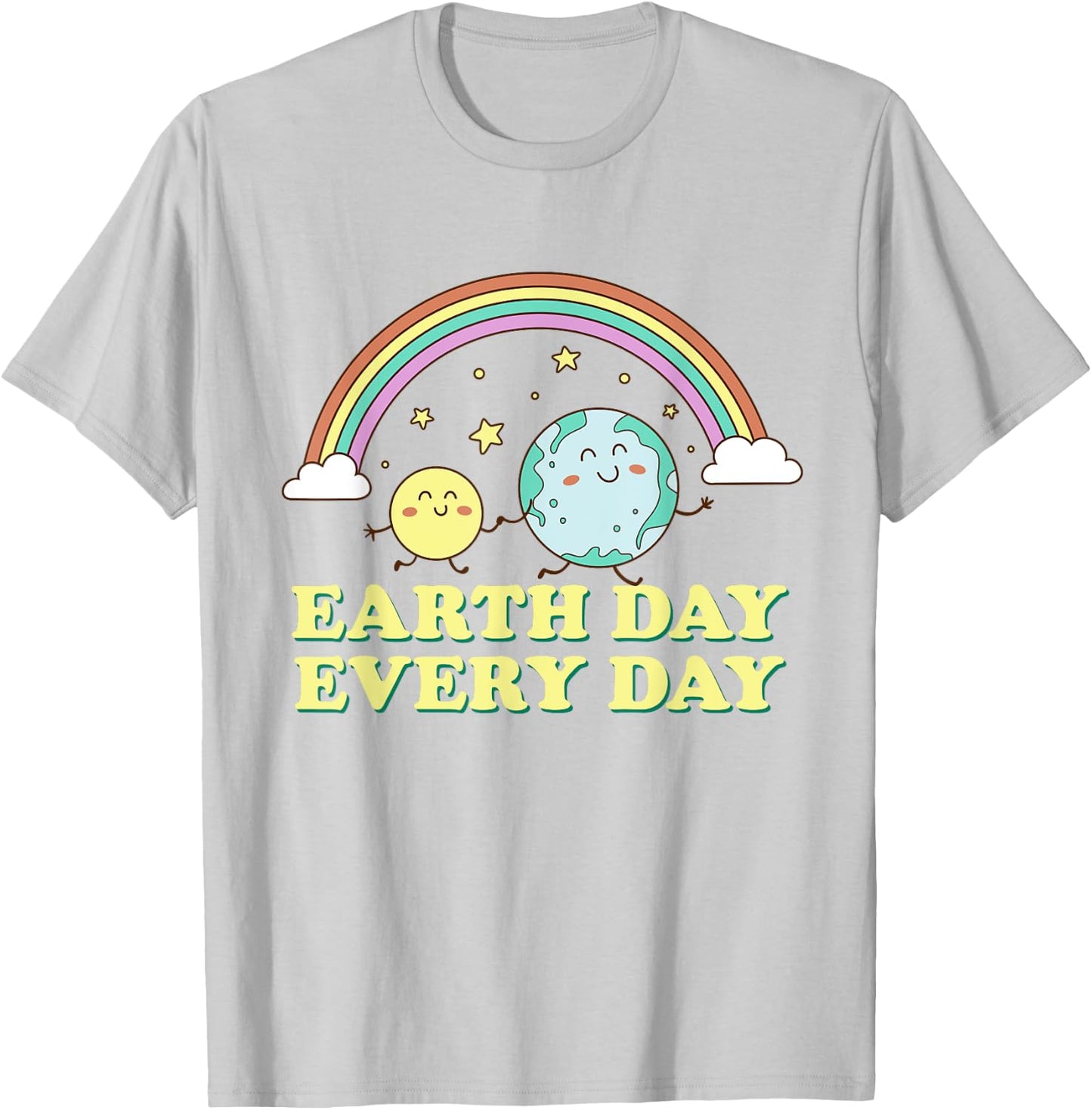 Proud Earth Day Earth Day Every Day Rainbow Globe Save the Planet , Green T-Shirt - T-Shirt | Ash