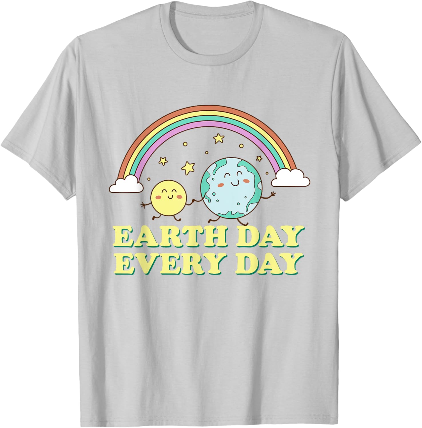 Proud Earth Day Earth Day Every Day Rainbow Globe Save the Planet , Green T-Shirt - T-Shirt | Ash