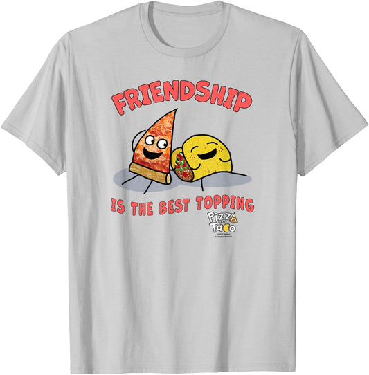 Pizza and Taco Friendship is the best Topping T-Shirt - T-Shirt | Ash