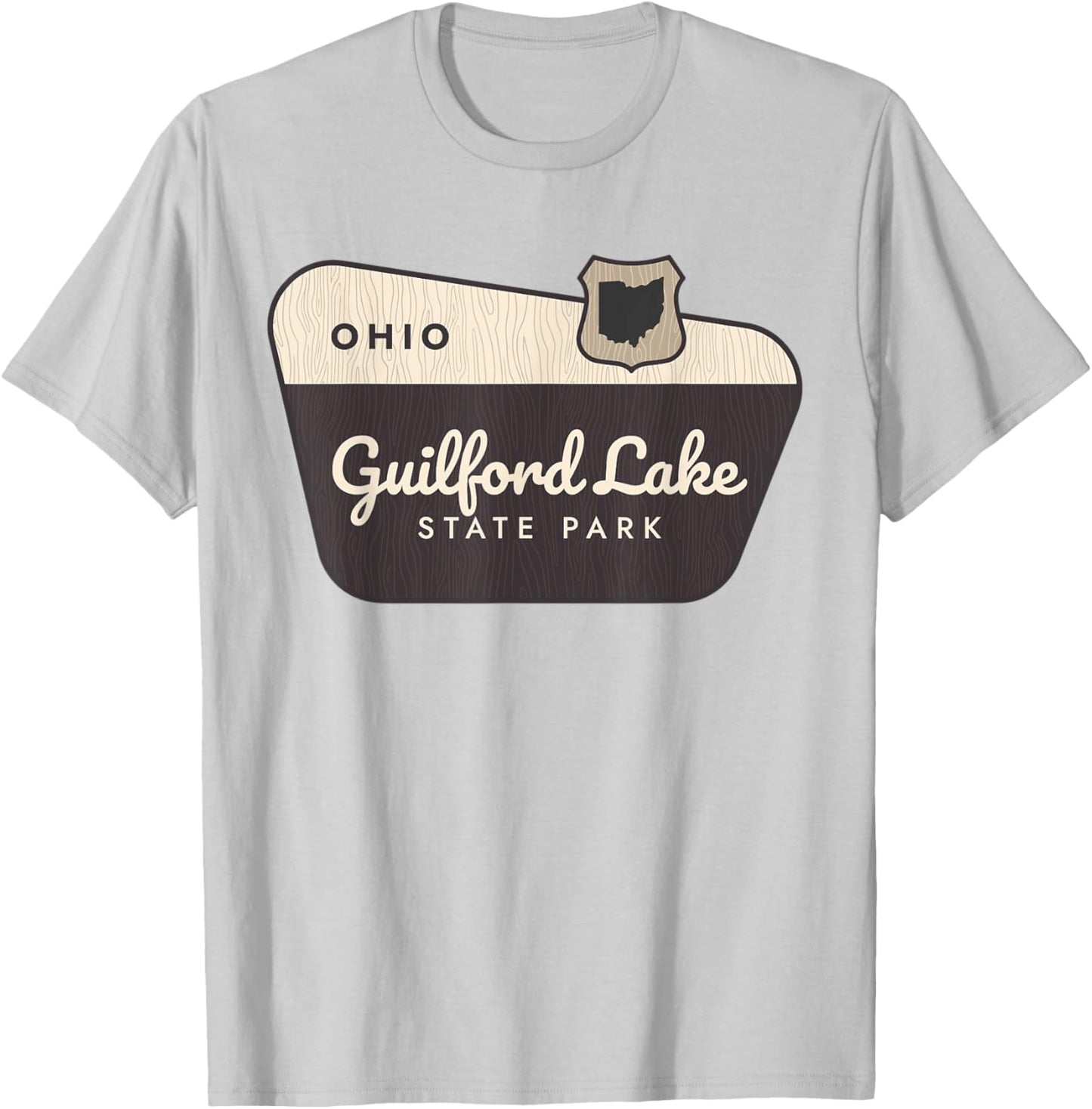 Guilford Lake State Park Ohio Welcome Sign Vacation T-Shirt - T-Shirt | Ash