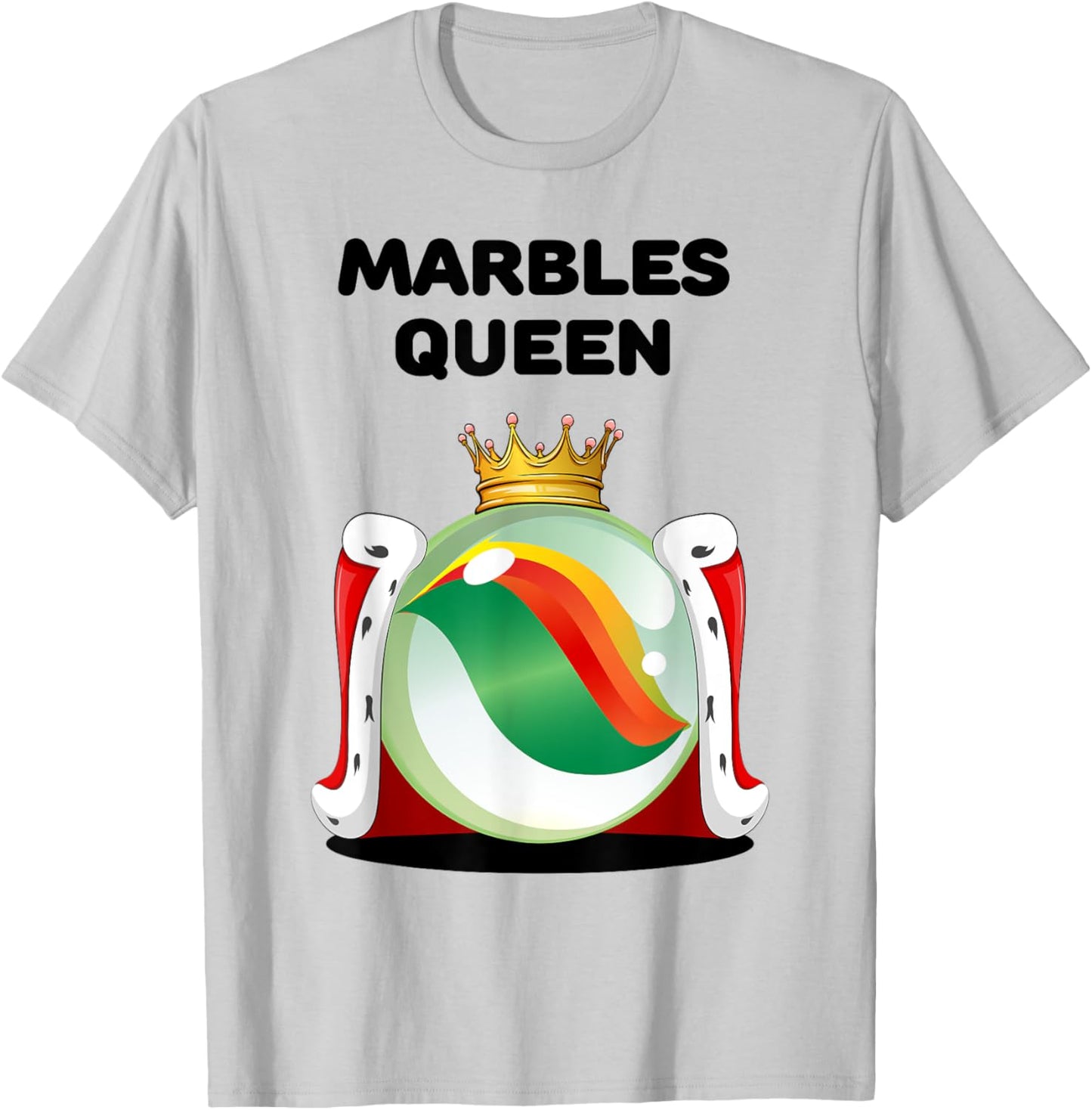 Marbles Queen | Girls Marbles | Marbles T-Shirt - T-Shirt | Ash
