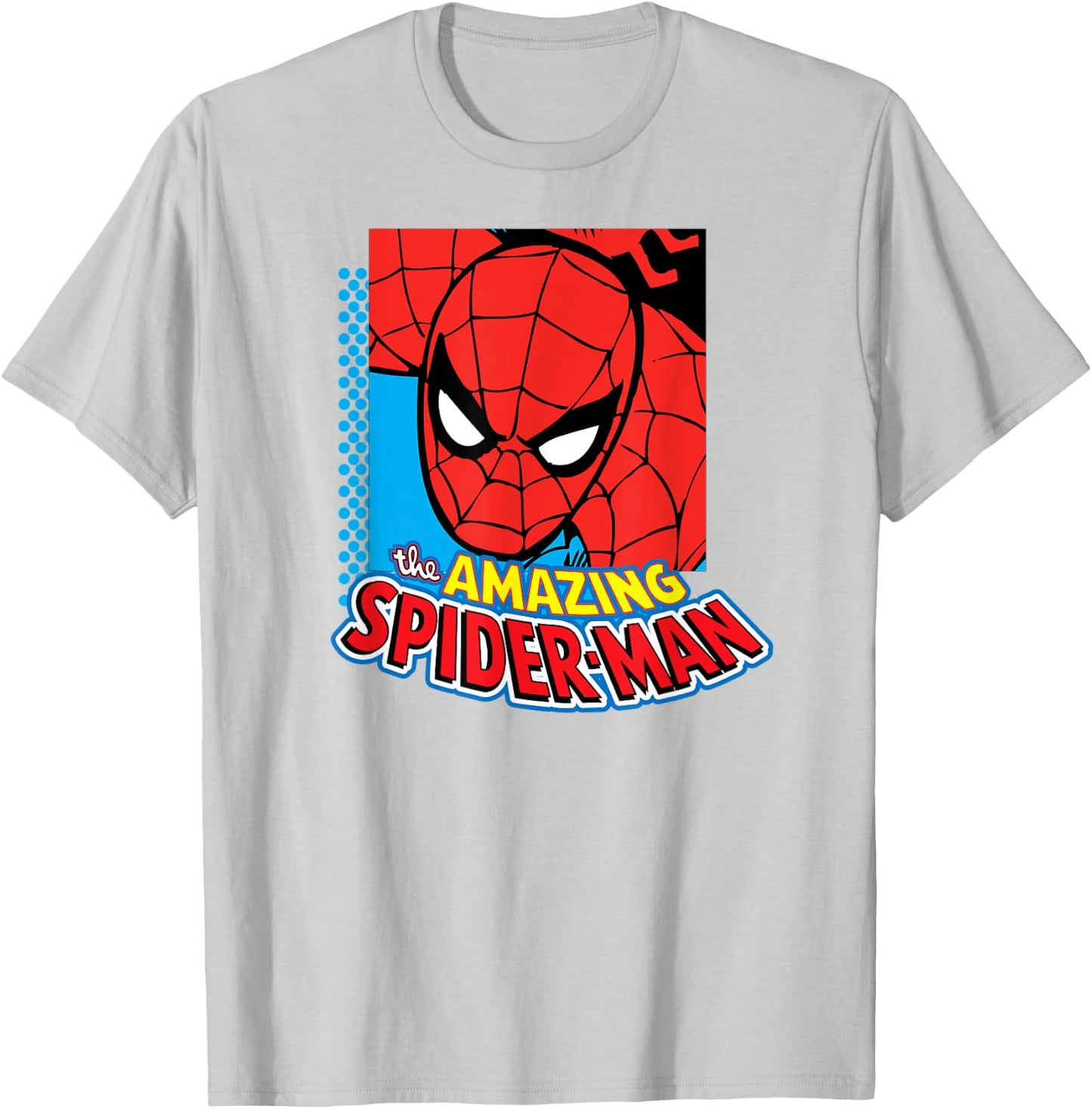 Amazon Essentials Men's MARVEL THE AMAZING SPIDER-MAN LOGO PORTRAIT , White, Small T-Shirt - T-Shirt | Ash