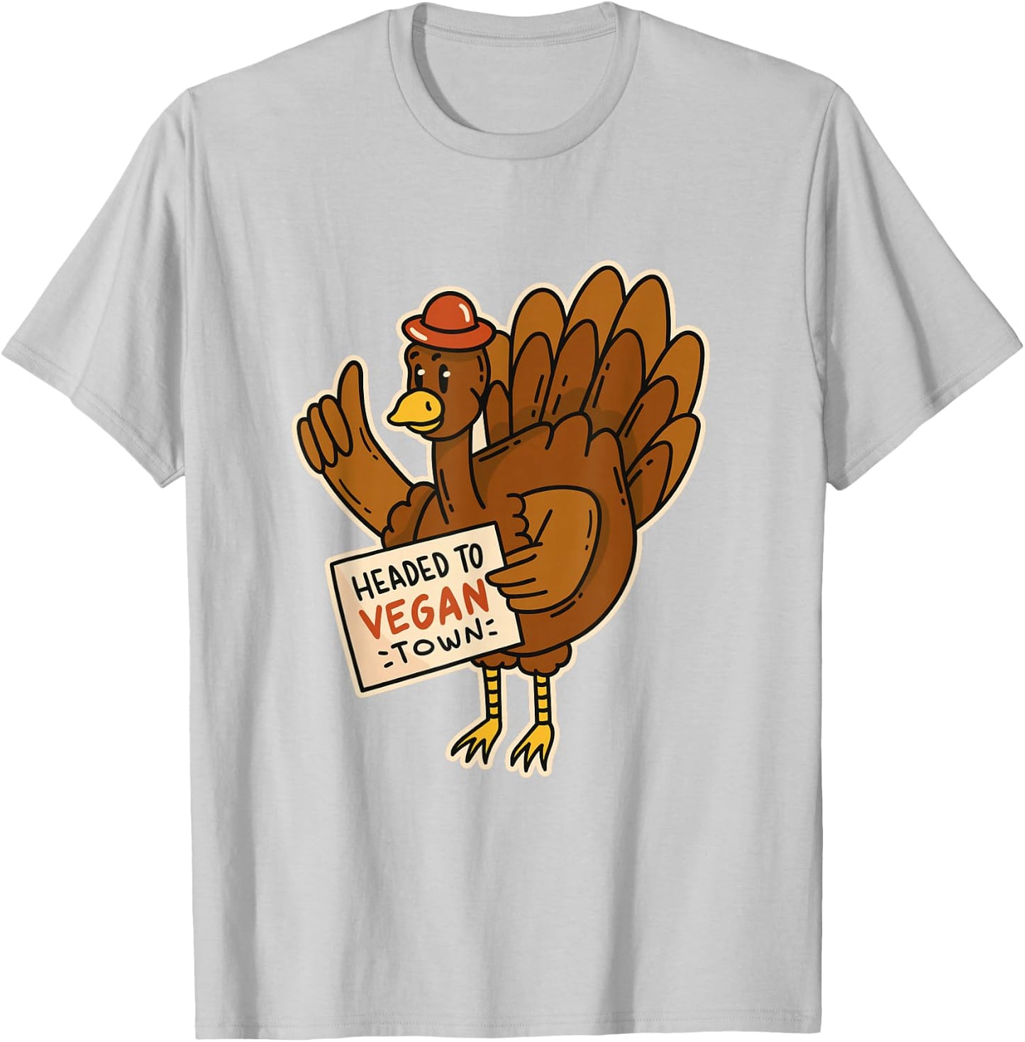 Funny Thanksgiving Day for Vegans Vegan Turkey Day T-Shirt - T-Shirt | Ash