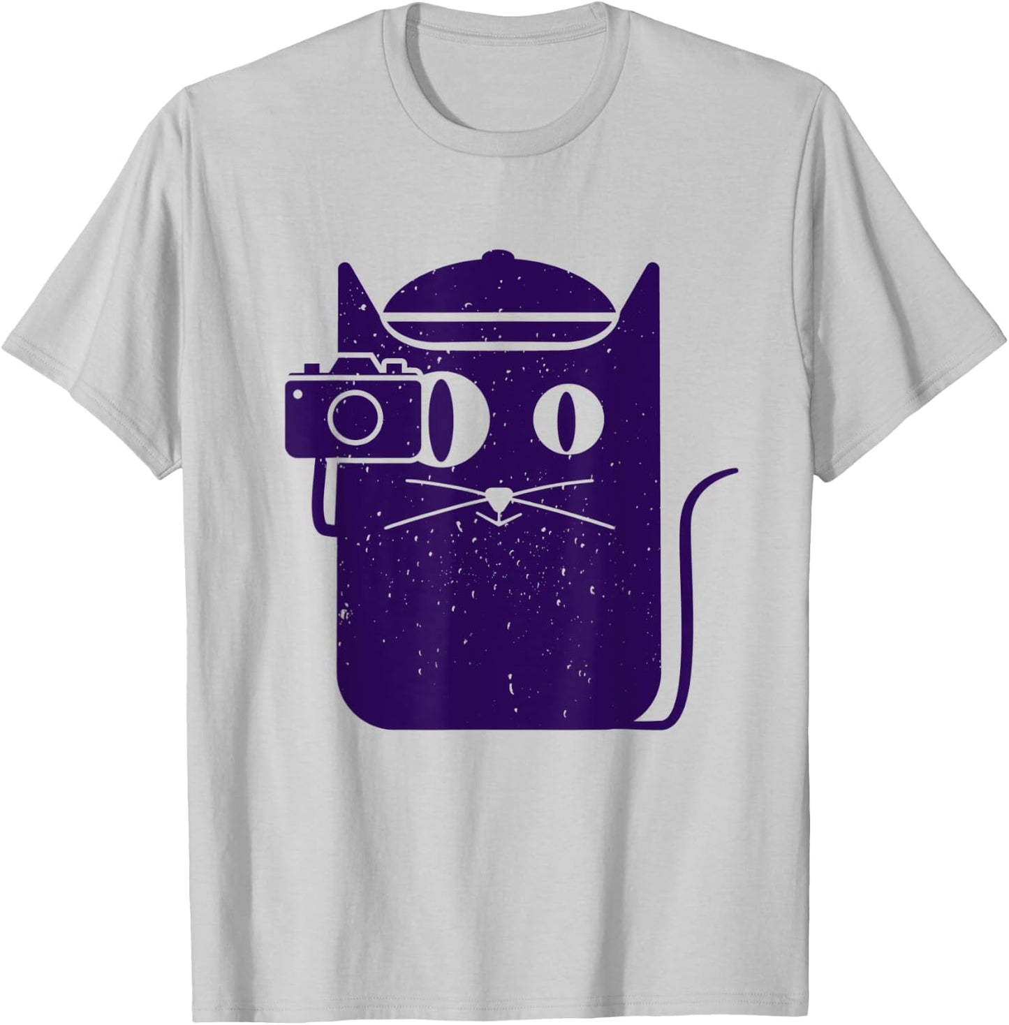 Camera Cat Funny Cute Kawaii Photography Photographer Men Women Kids T-Shirt - T-Shirt | Ash
