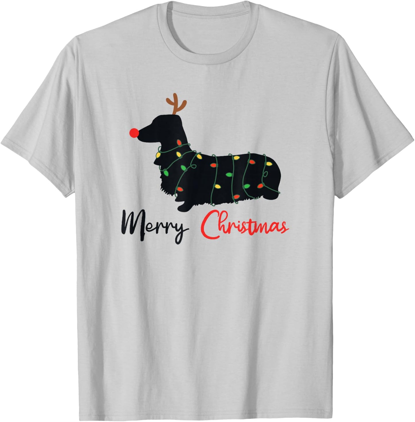 Dachshund Merry Christmas Winter Dogs Christmas T-Shirt - T-Shirt | Ash