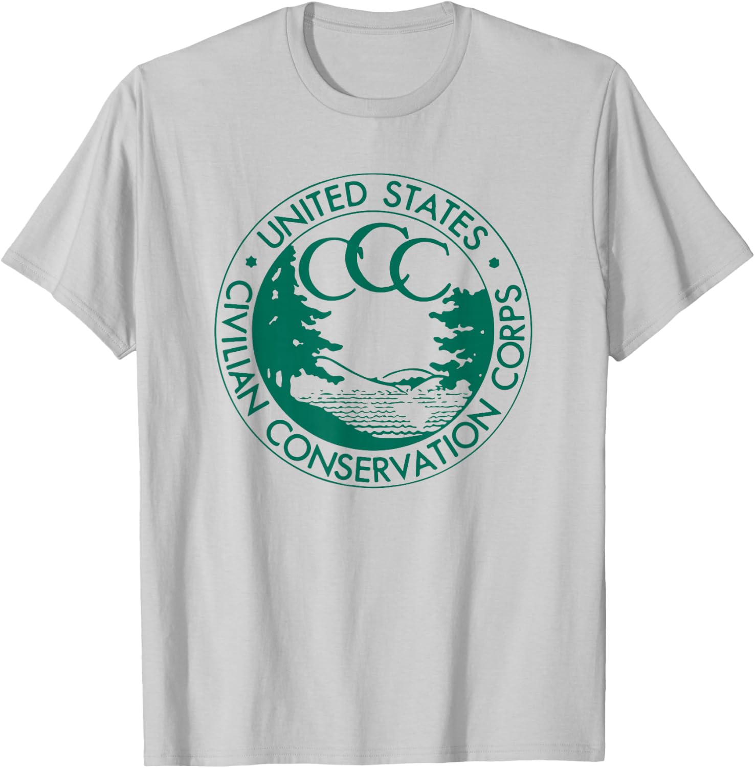 Civilian Conservation Corps CCC Logo Retro Distressed 1930s T-Shirt - T-Shirt | Ash
