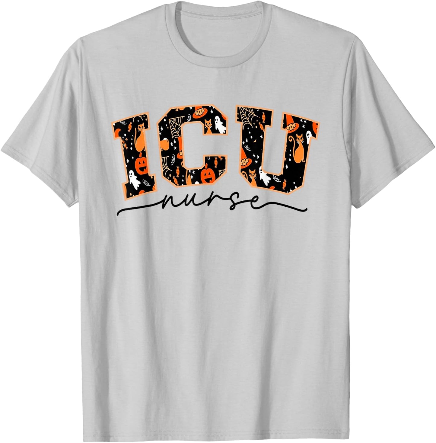 ICU Nurse Halloween Critical Care CCU Intensive Care Rn Fall T-Shirt - T-Shirt | Ash