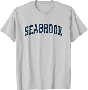 Seabrook New Hampshire NH Vintage Sports Design Navy Design T-Shirt - T-Shirt | Ash