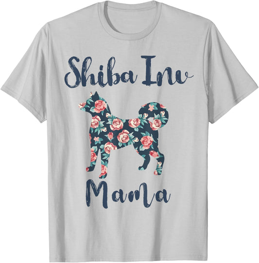Shiba-Inu Shirt Shiba Inu Mama Dog Mom Mother Day Gift Women T-Shirt - T-Shirt | Ash