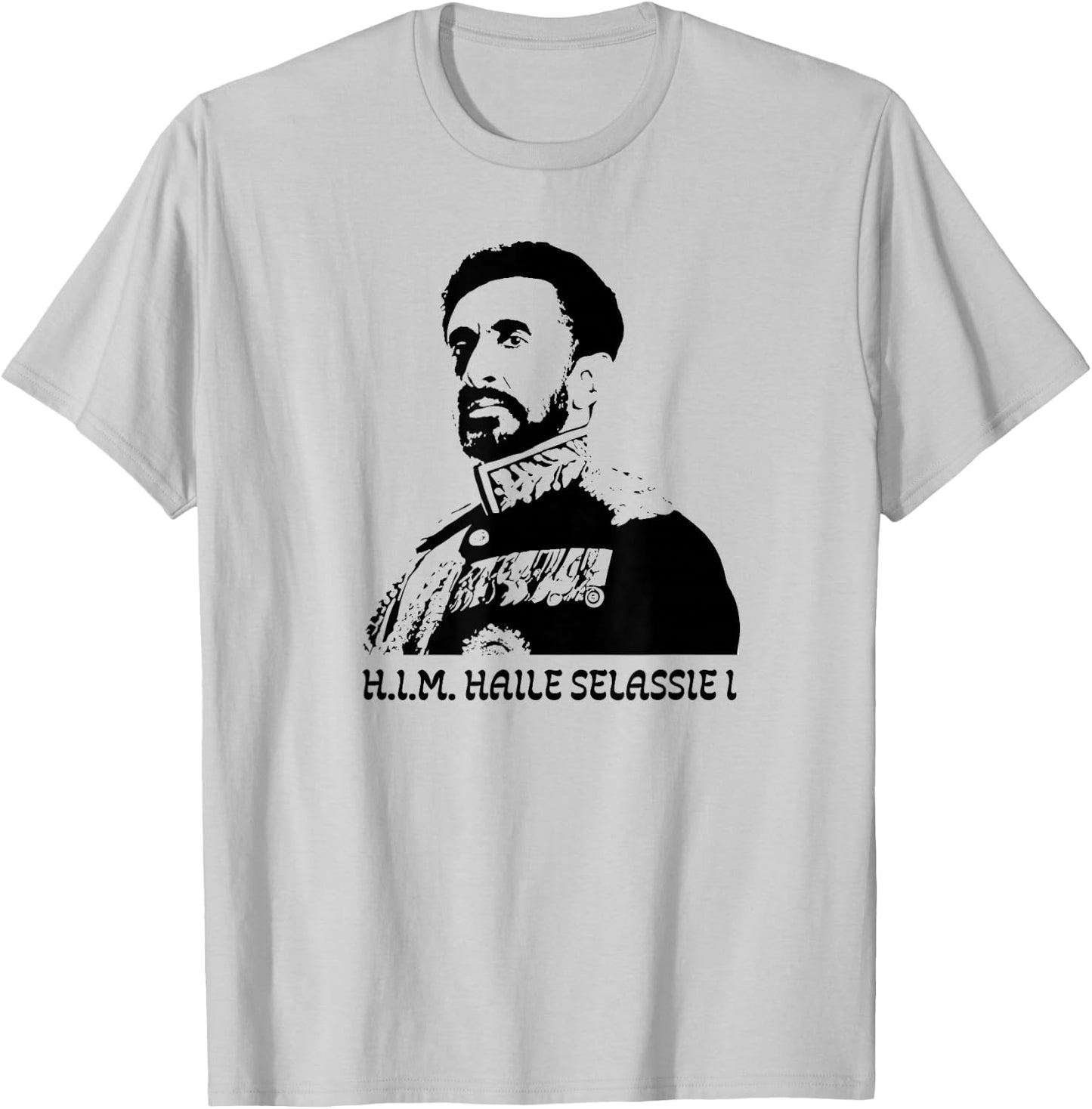Emperor Haile Selassie Art Ethiopia Ras Tafari Reggae Rasta T-Shirt - T-Shirt | Ash