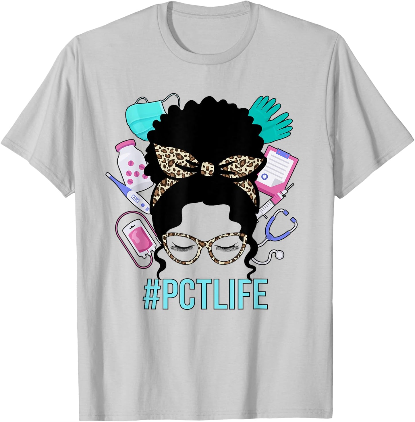 Black PCT Life Patient Care Tech Patient Care Technician T-Shirt - T-Shirt | Ash