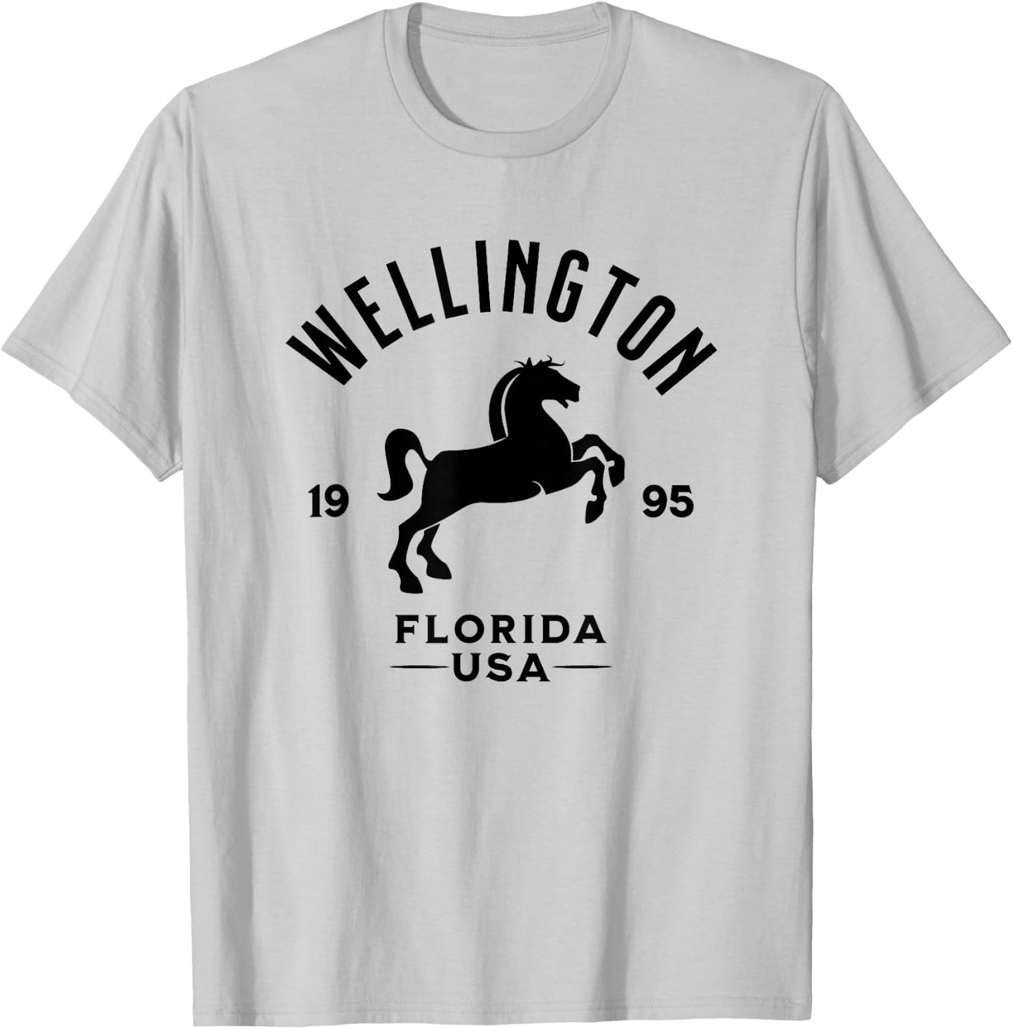 Wellington Florida USA Equestrian Horse Design T-Shirt - T-Shirt | Ash