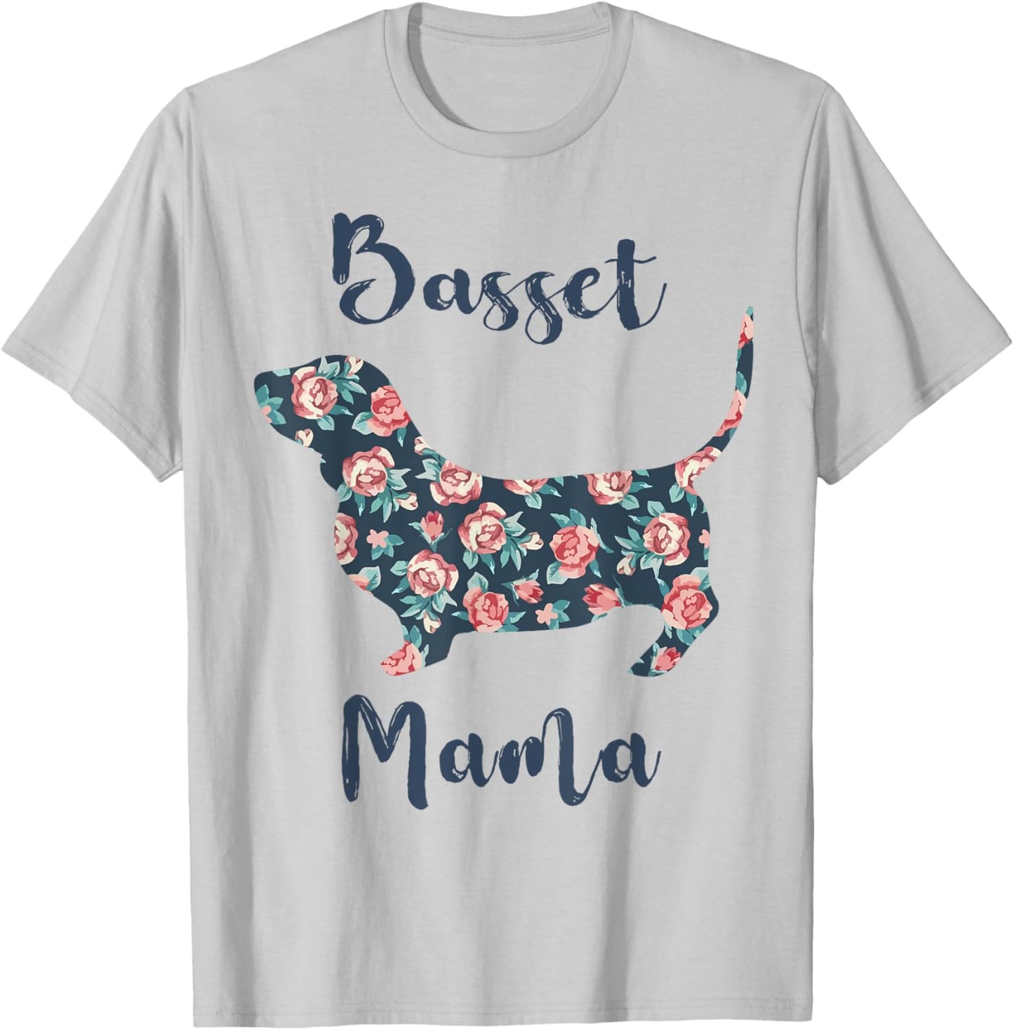 Basset-Hound Mom Shirt Women Dog Mama Mothers Day Lover Gift T-Shirt - T-Shirt | Ash