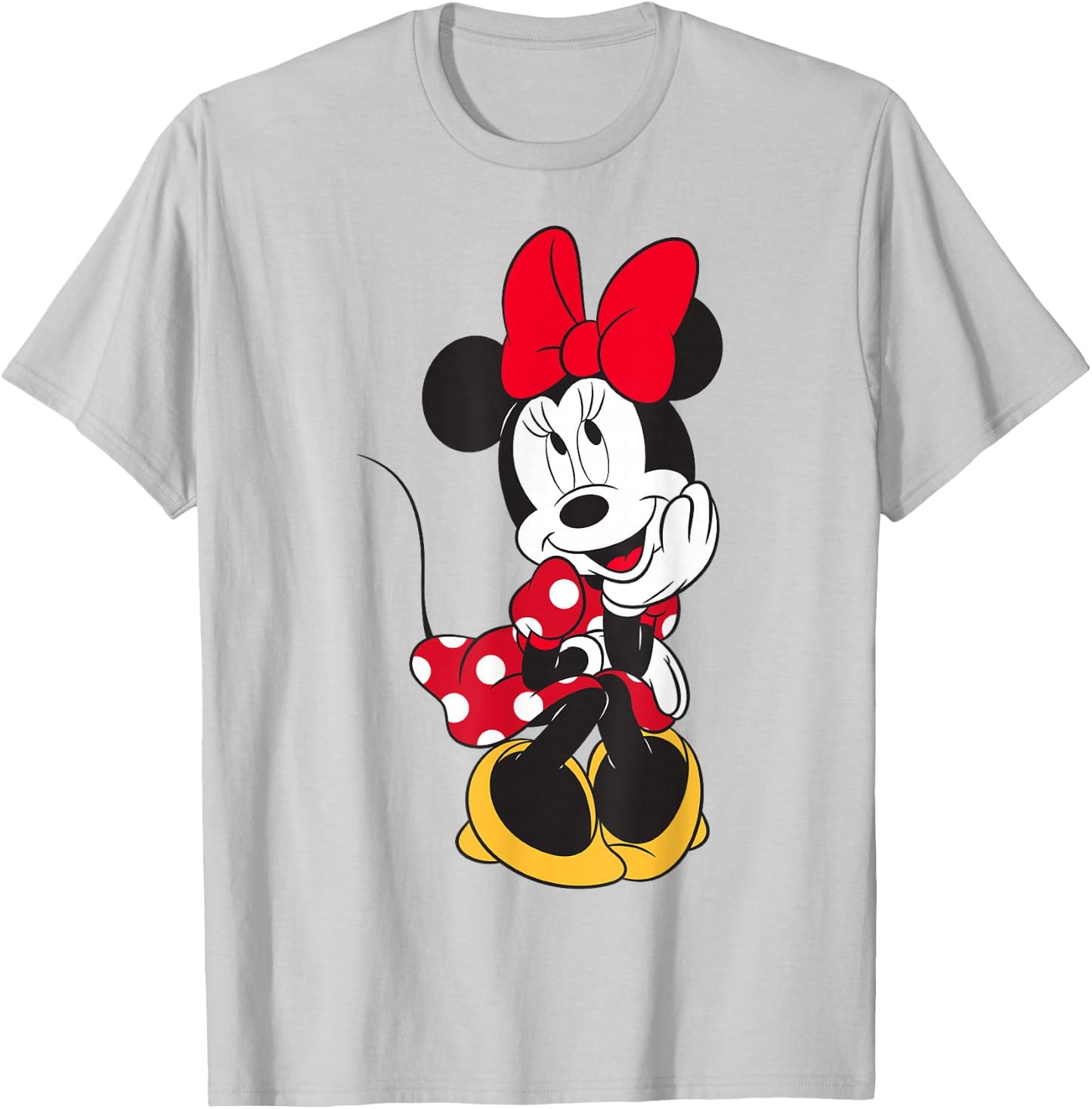 Disney Minnie Mouse Daydreaming Pose Cute Portrait T-Shirt - T-Shirt | Ash