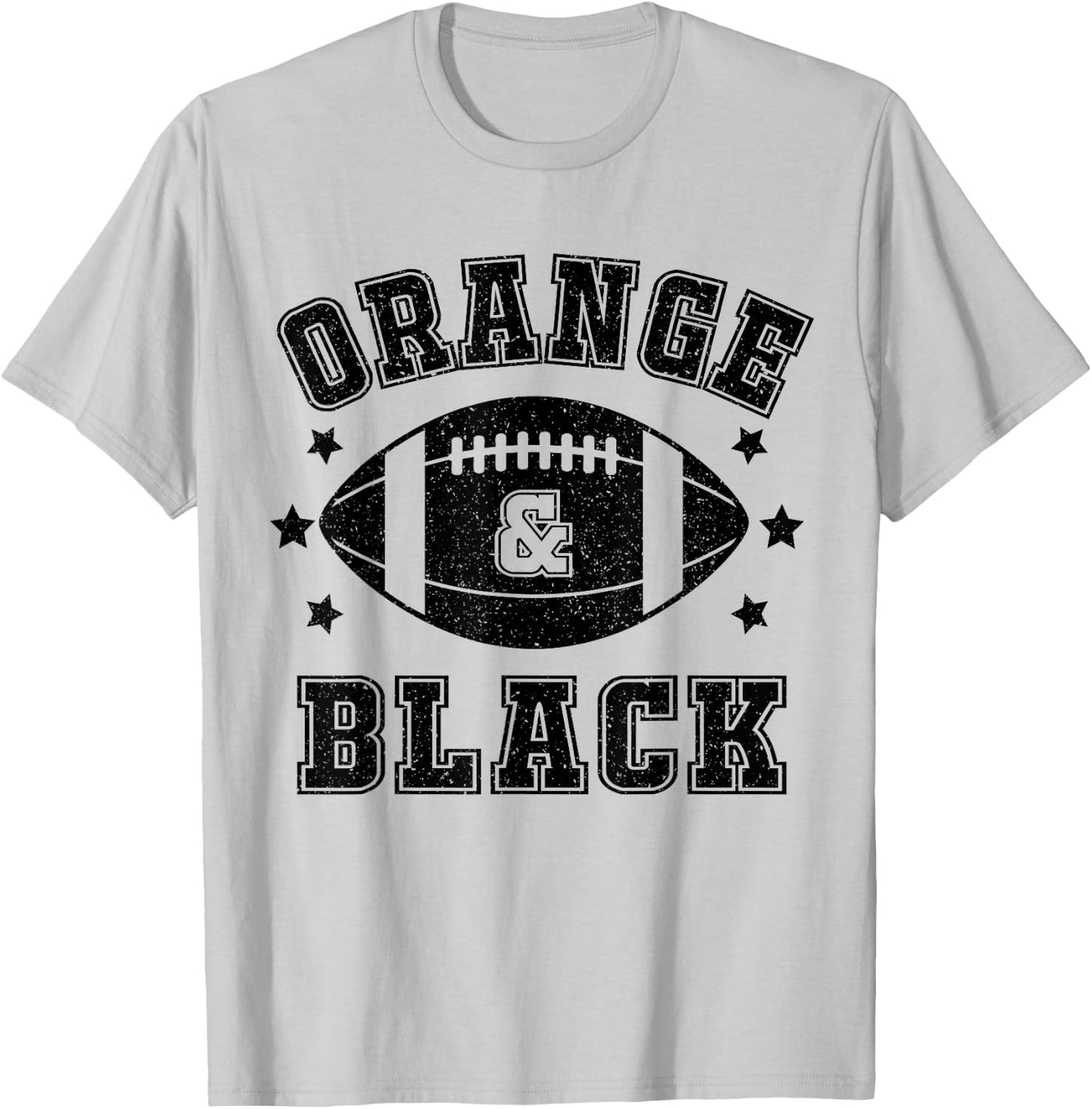 On Gameday Football We Wear Orange And Black School Spirit T-Shirt - T-Shirt | Ash