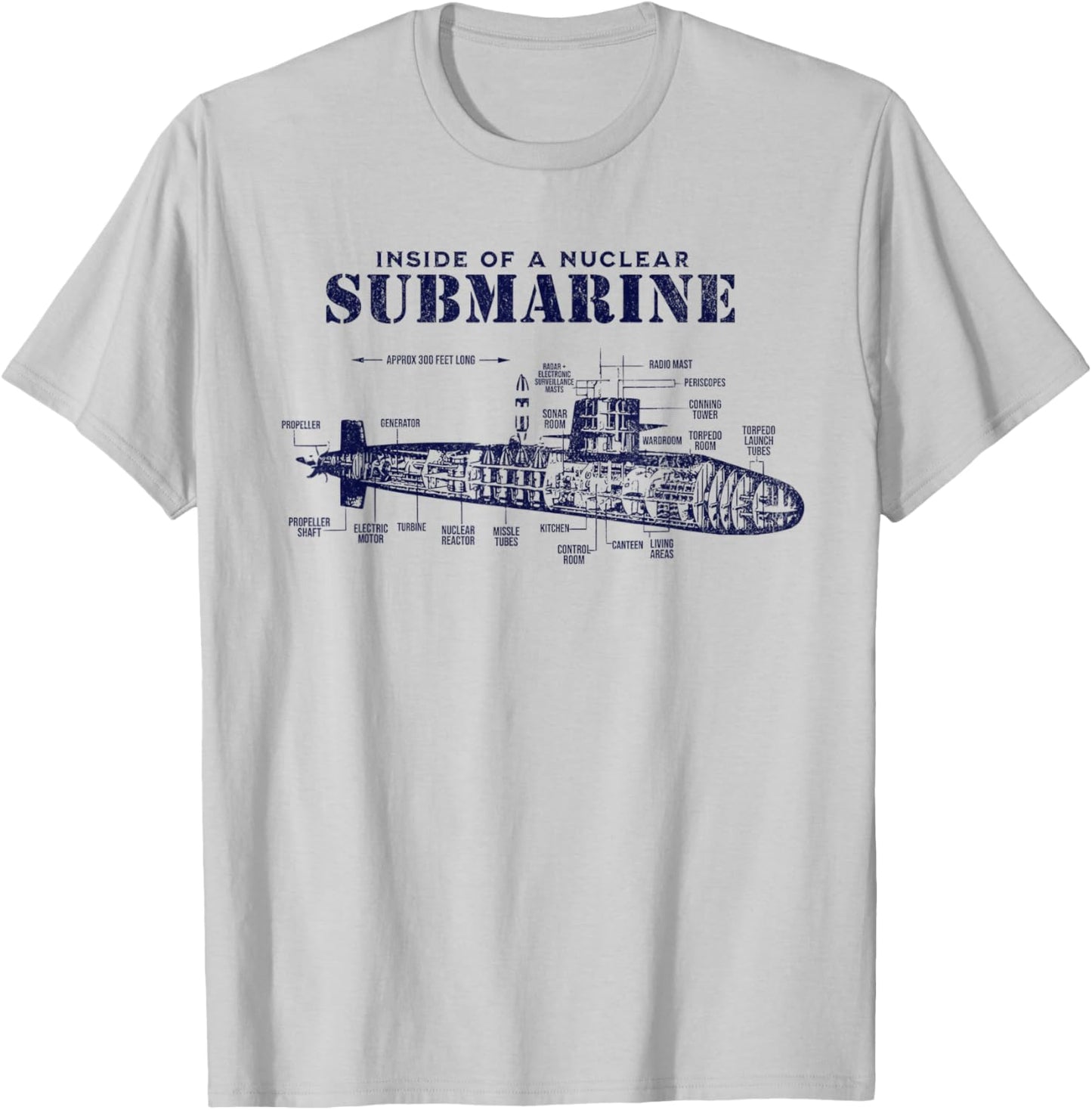 Inside of a Nuclear Submarine Military Technology Submarine T-Shirt - T-Shirt | Ash