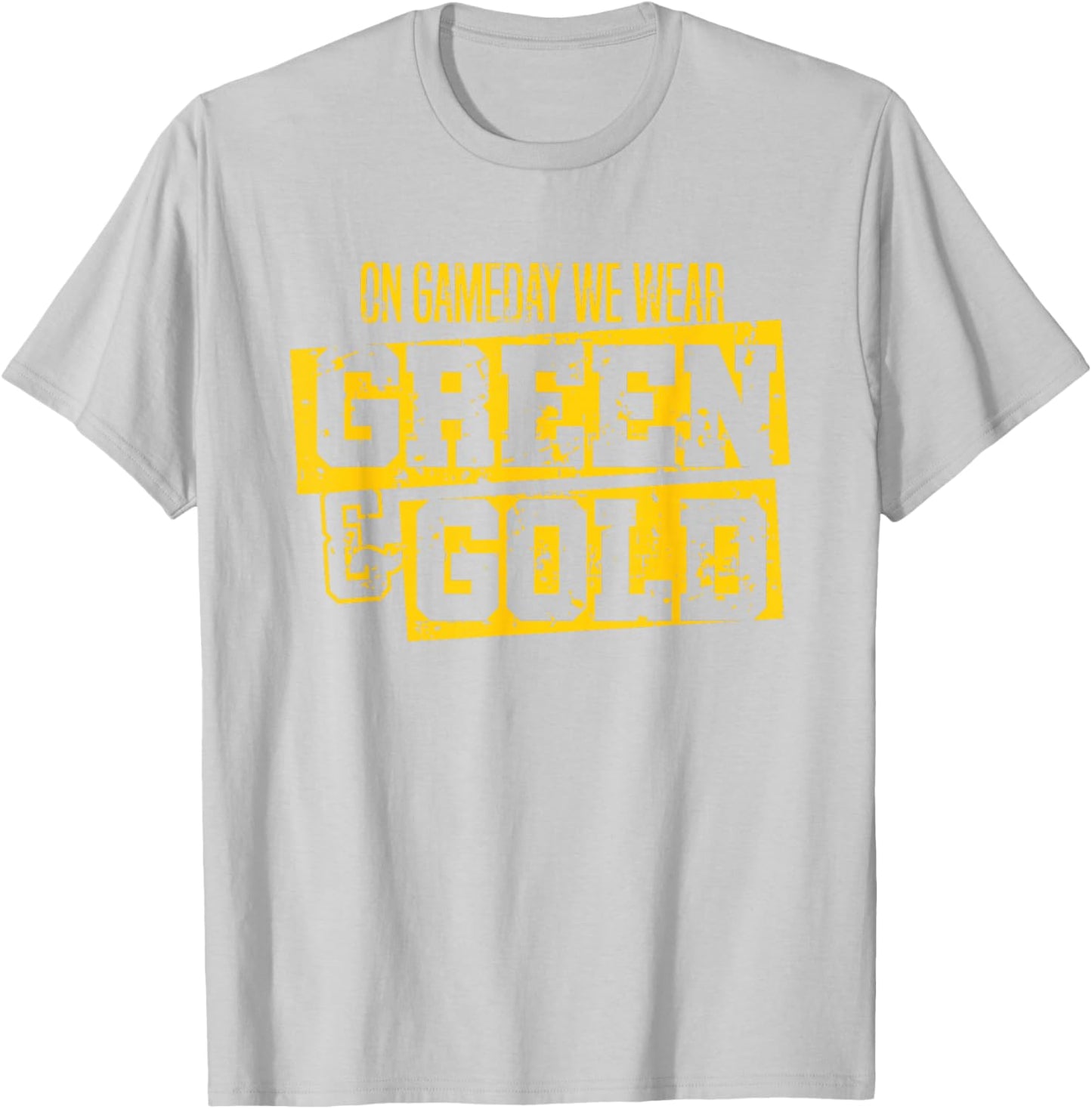Green & Gold Game Day Group School Football Sports Fan T-Shirt - T-Shirt | Ash