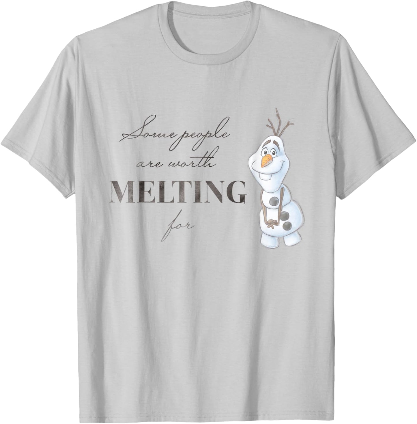 Disney 100 Anniversary Frozen Olaf D100 Quote Sweet T-Shirt - T-Shirt | Ash