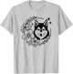 Husky Dog Flowers Husky Owner Husky Lover T-Shirt - T-Shirt | Ash