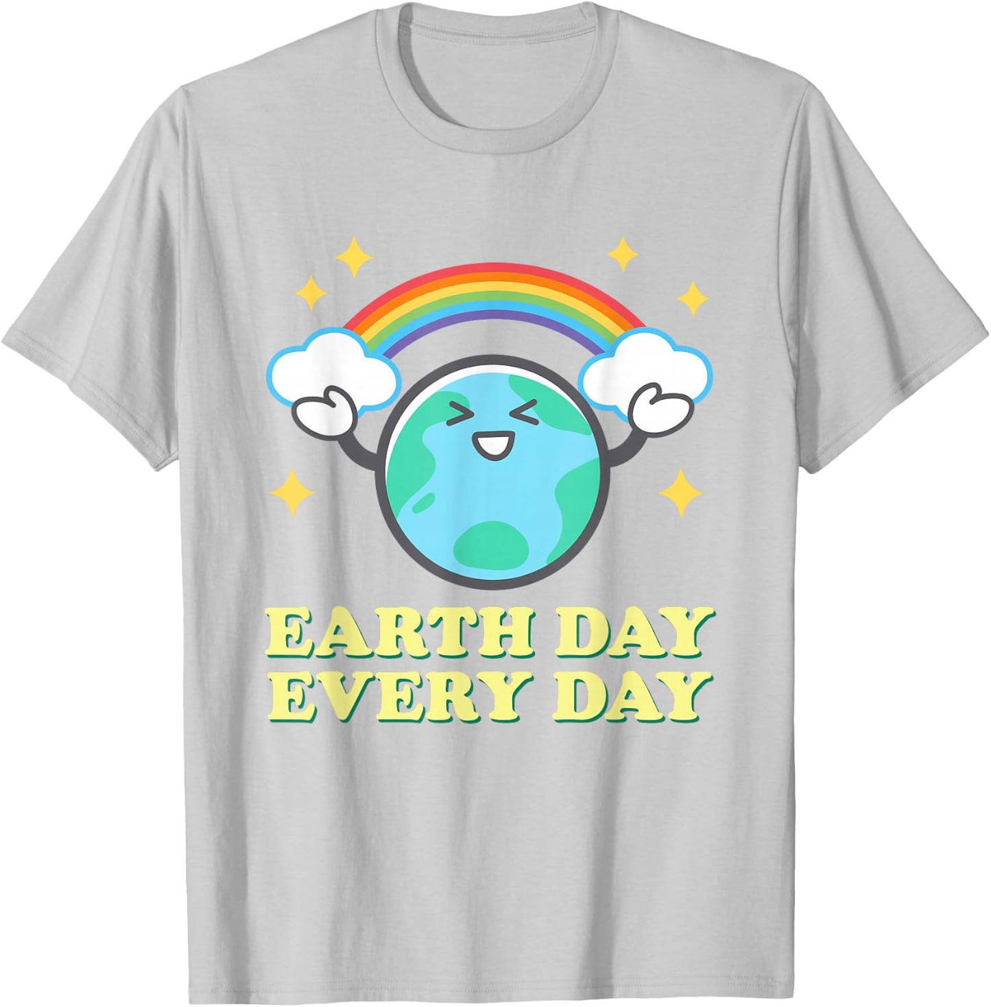 Earth Day Every Day Rainbow Globe Save the Planet Men Women T-Shirt - T-Shirt | Ash