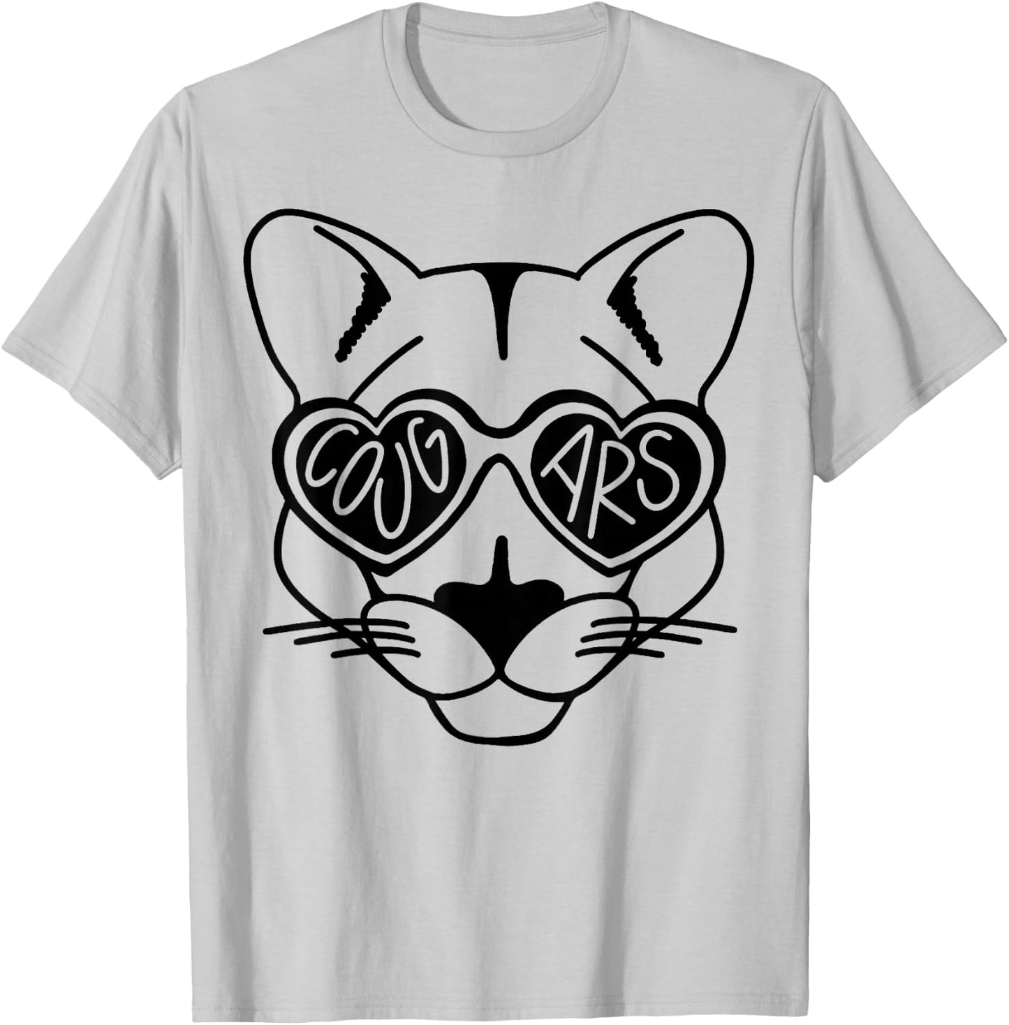 Cougars School Sports Fan Team Spirit T-Shirt - T-Shirt | Ash