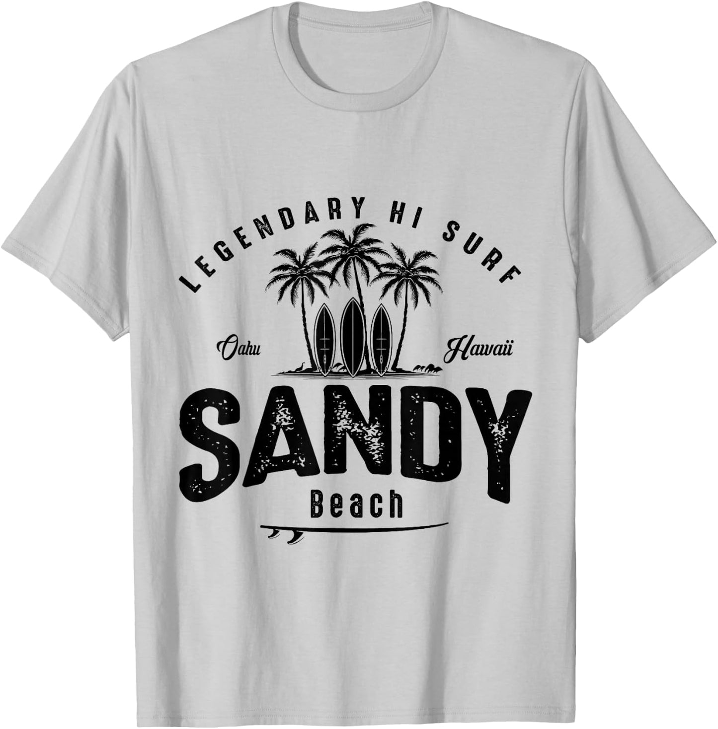 Sandy Beach Oahu Hawaii SIMPLE SURF BEACH Women Girls Kids T-Shirt - T-Shirt | Ash