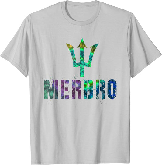 Cool MERBRO Mermaid Bro Cruise Kids Brother Vacation Beach T-Shirt - T-Shirt | Ash