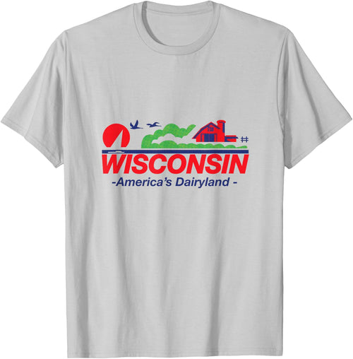 Wisconsin License Plate America's Dairyland Halftone Retro