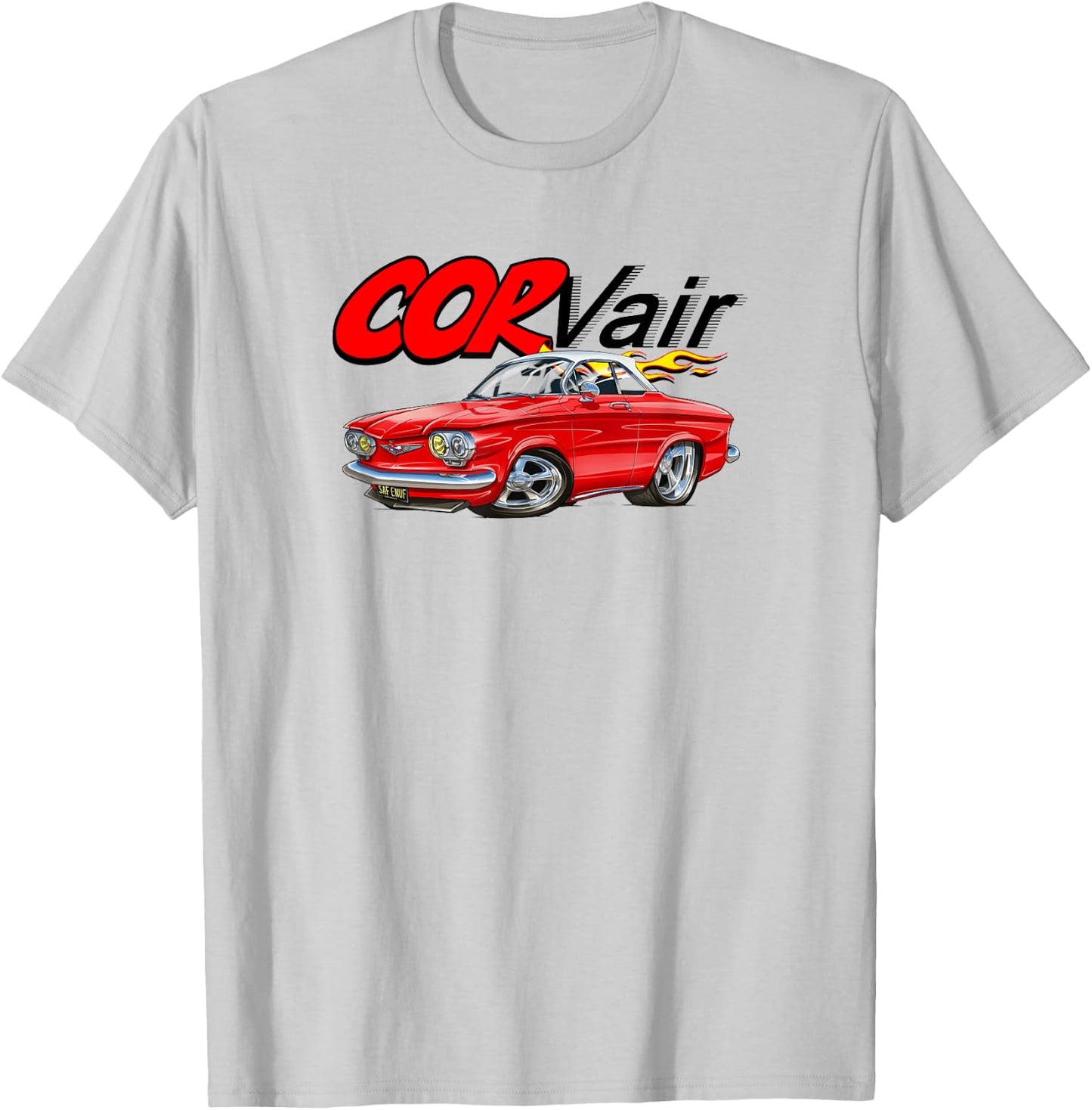 Corvair Cartoon 1960 Monza Coupe Drawing T-Shirt - T-Shirt | Ash