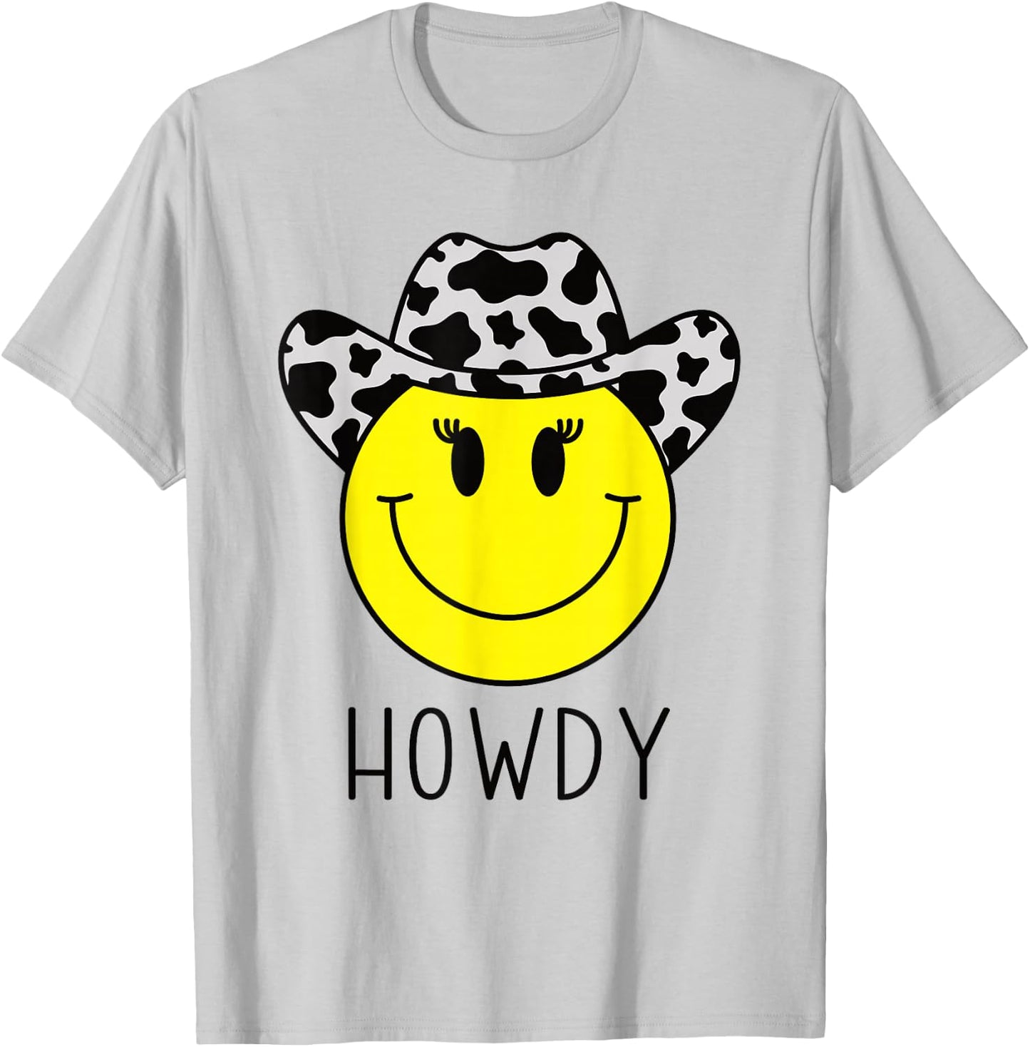 Cute Howdy Western Yellow Happy Smiling Smile Face Cowgirl T-Shirt - T-Shirt | Ash