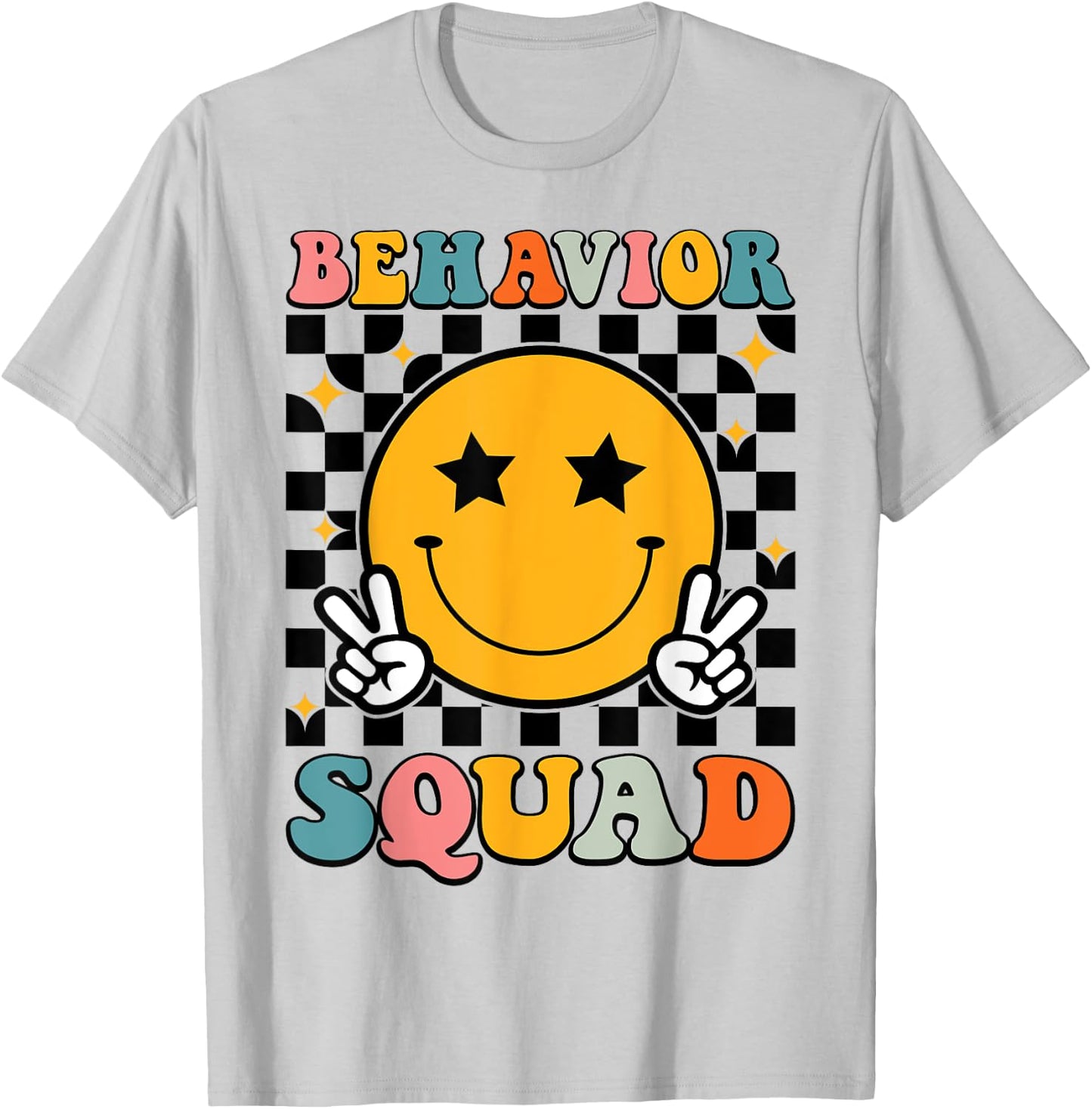 Behavior Squad Specialist Analyst Behavior Teacher Retro T-Shirt - T-Shirt | Ash