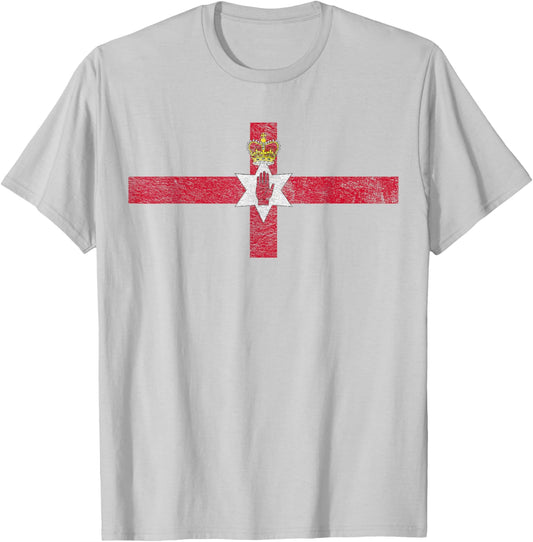 Northern Ireland Flag Red Hand T-Shirt - T-Shirt | Ash