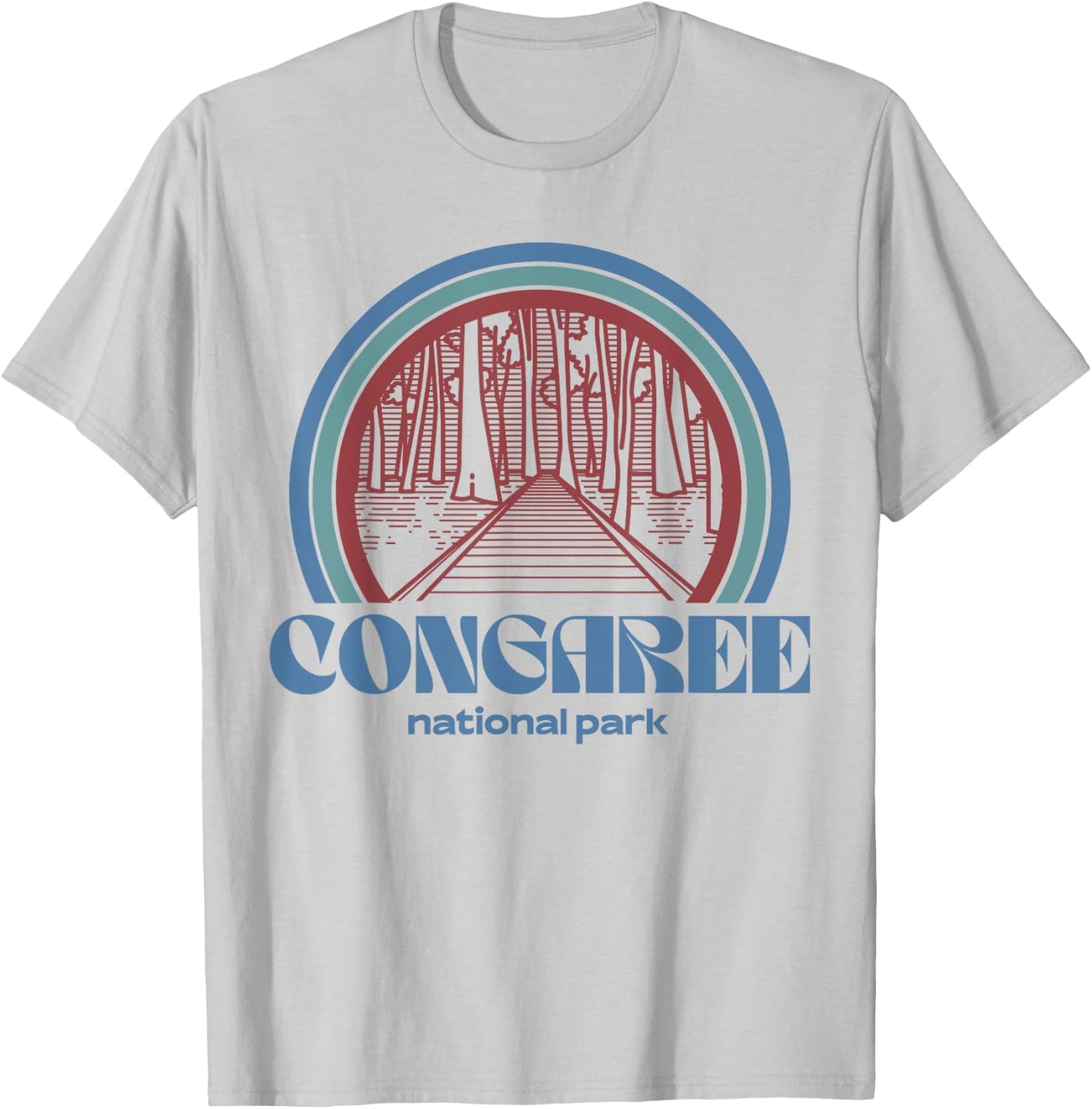 Congaree National Park Retro Vintage Style Outdoor Hiking T-Shirt - T-Shirt | Ash