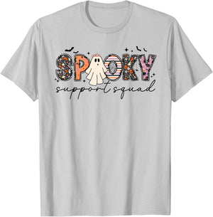 Spooky Support Squad Halloween School Office Staff Employees T-Shirt - T-Shirt | Ash